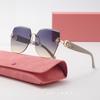 new large frame light luxury frameless fashionable sunglasses for women UV protection small sunglasses(DS-2402)