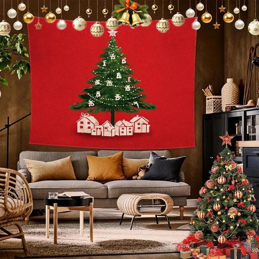 Mum Christmas Tapestry Background Cloth Hanging Cloth Bedroom Bedside Decorative Wall Cloth Rental Dormitory Tapestry