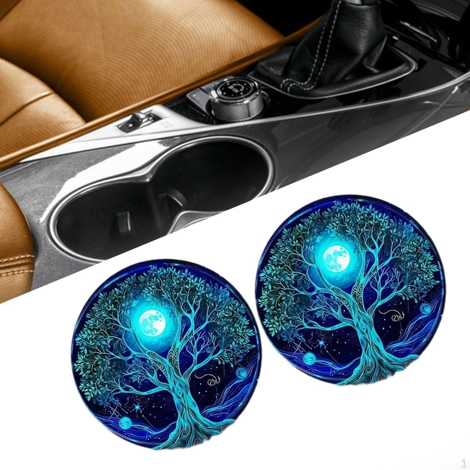 

2 шт. Автомобильные подставки для подстаканников, противоскользящие коврики, аксессуары для салона автомобиля синий