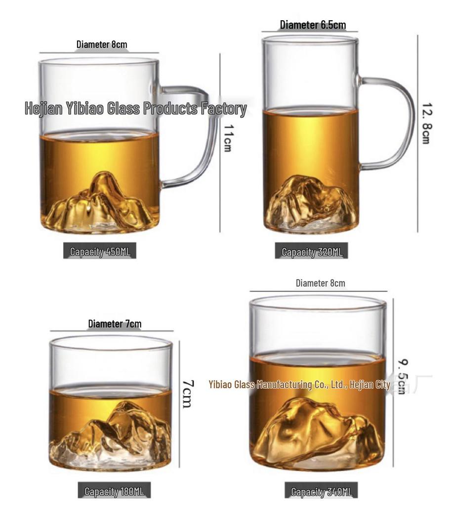 Creative Luxury Glass Mountain-View Cup for Coffee, Green Tea & Beverages