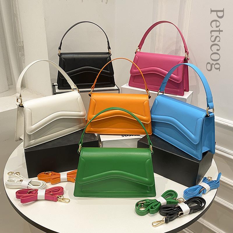 Designer Shoulder Bag Casual Solid Color Leather Small Handbags 2023 New Fashion Women'S Bag Square Flap Crossbody Bags