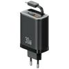 Ładowarka sieciowa USAMS Xiang Series CC296 30W 1xUSB-C 1xUSB-A + kabel USB-C czarny