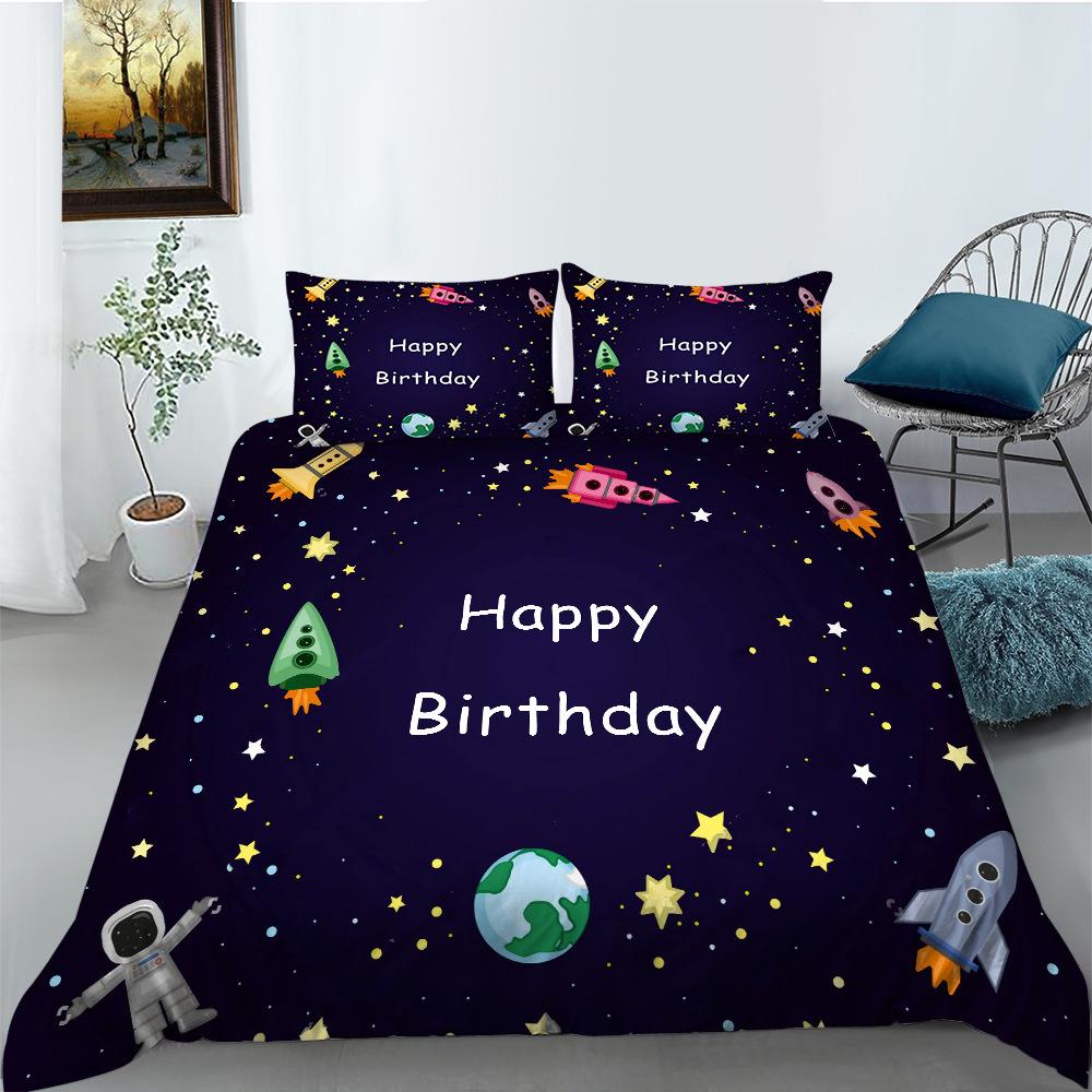Cartoon Alpaca Digital Printing Bedding Two Or Three-Piece Set Polyester Can Be