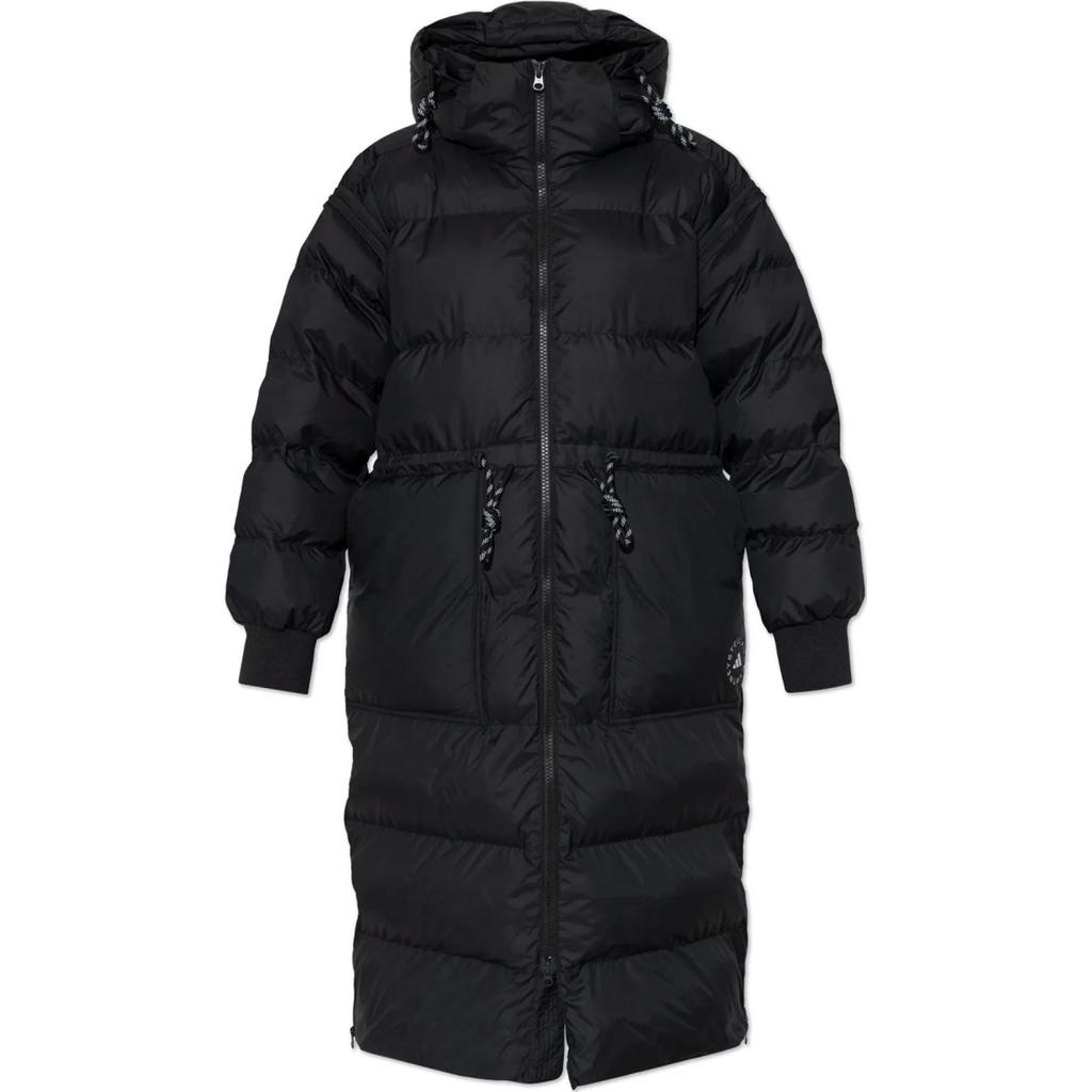 Adidas Stella McCartney Collection Solid Color Loose Fit Mid-Length Long Sleeve Jacket Women Jackets Black IX3081