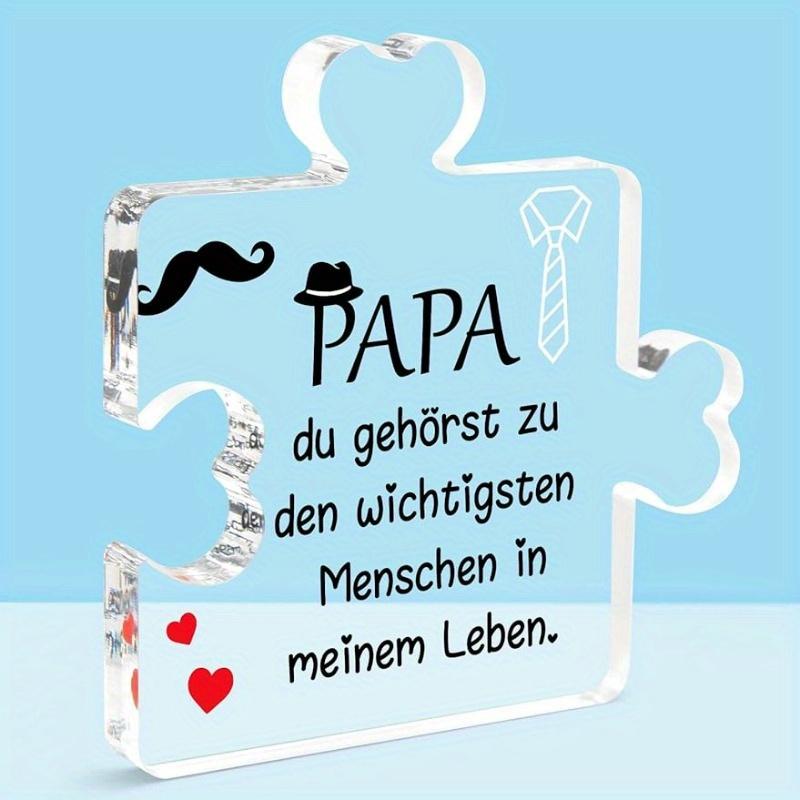 Father's Day Gift, Acrylic Block Puzzle with Quote Ornamen, For Dad for Birthday Father Christmas Gifts Birthday Gift, for Dad From Daughter or SonN