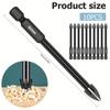10pcs Tile Porcelain Drill Bit 6mm Alloy Drill Bits Durable Full-grinding Glass Marble Drill Set Drilling Tool for Tile Porcelain Glass Mirror