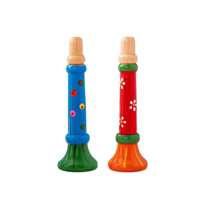 Wooden Trumpet Children Toy Horn Whistle Musical Instrument for Kids Early Educational Orff Music Instrument Sound Training Game