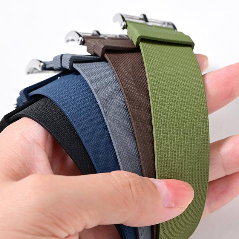 20mm 21mm 22mm FKM Universal Fluororubber Watch Strap For Tudor BlackBay Omega Seamaster IWC Longines Rolex Belt Watch Band