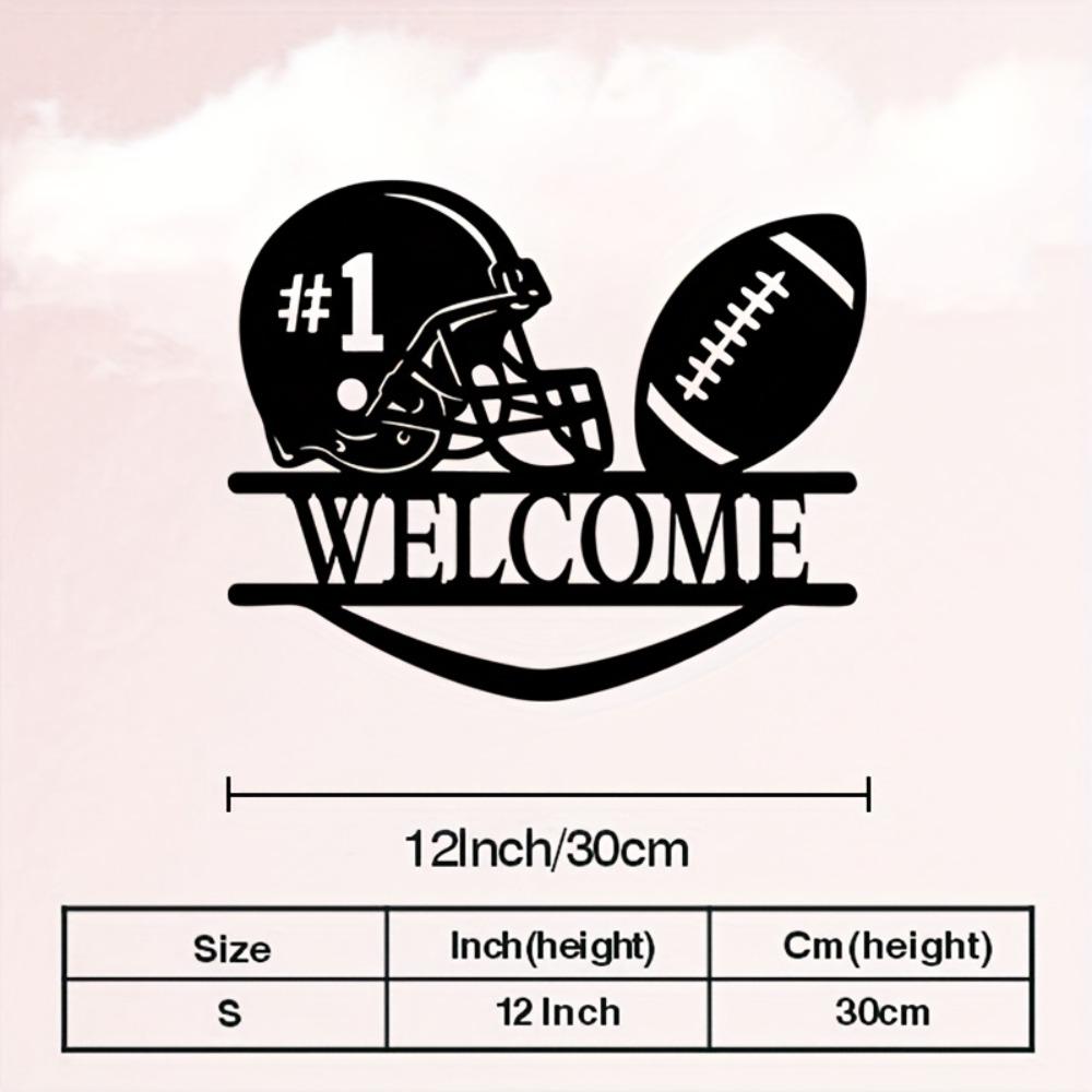 

1pc Iron Rugby Ball Wall Art Metal Sports Sculpture for Indoor Outdoor Home Decor Gift for Rugby Player Fan Christmas Halloween Valentine S/30CM/12Inch