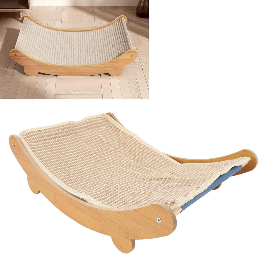 Cat Hammock Chair Scratch Resistant Wooden Cat Rest Lounge Bed Furniture Protector Cat Scratcher Bed for Home