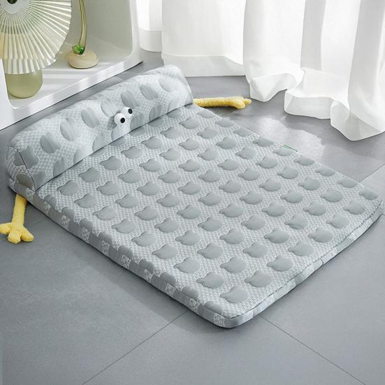 Large Dog Bed Summer Dog Cooling Pad Breathable Ice Silk Cooling Pet Mat Sleeping Sofa Non-Slip Cat Kennel with Memory Foam Pillows