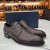 Krokodilmuster Geprägte Echte Rindsleder Derby Schuhe Herren Formelle Business Lederschuhe Handgefertigte Herrenschuhe
