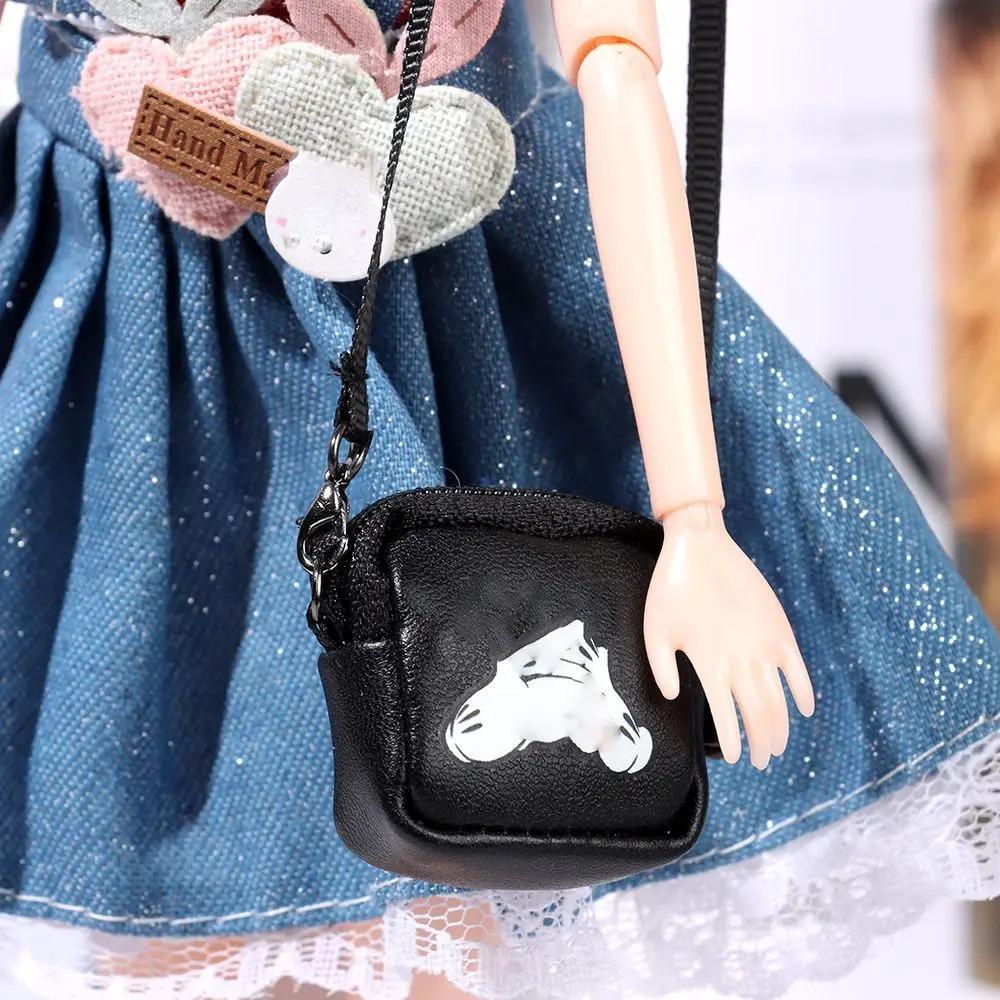 Miniature Doll PU Leather Bag DIY 17cm Doll Bag Accessories Plush Doll Leather Handbag Kids
