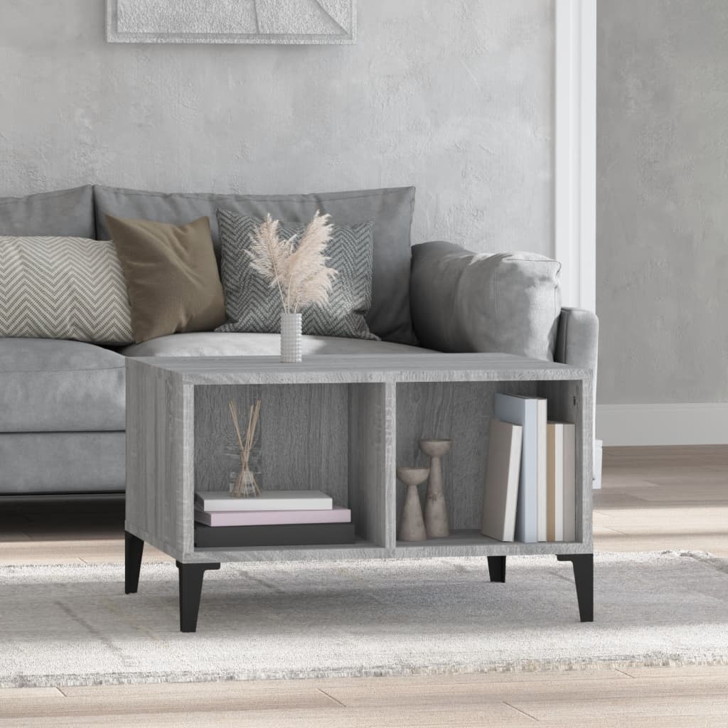 Coffee Table Gray Sonoma 60 X 50 X 36.5 Cm Engineered Wood
