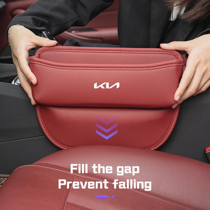 Leather Car Seat Gap Organizer Storage Box Accessories for KIA GTline Sportage Stinger Sorento Ceed Cerato Forte Niro Soul Rio agj032