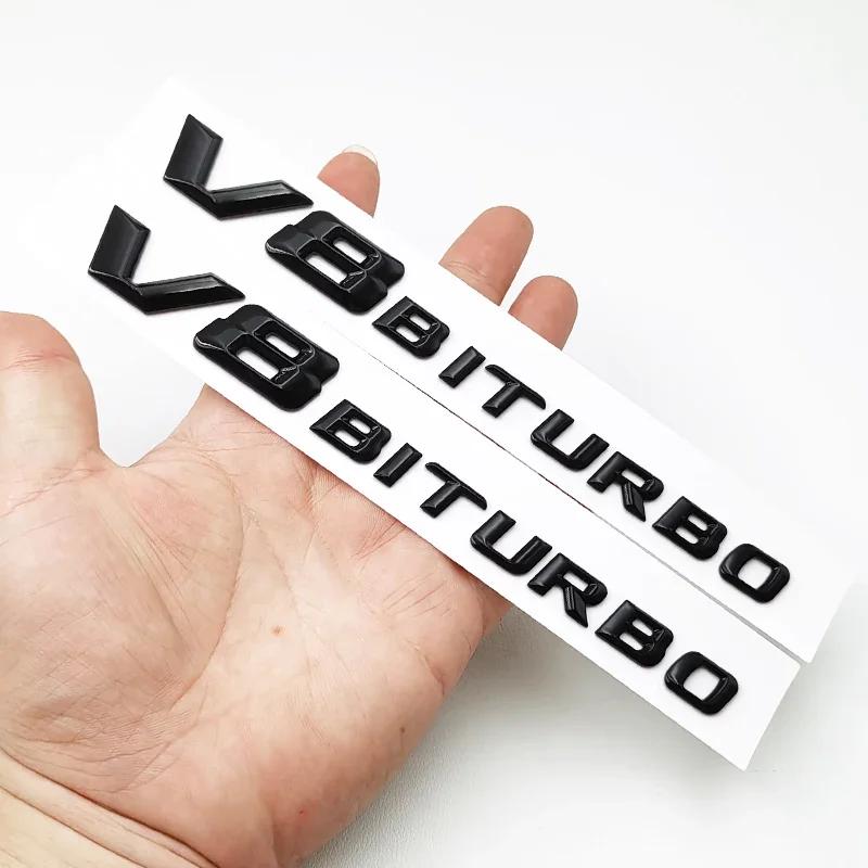 Naklejka Samochodowa 3D Czarna Litery Logo C63S Odznaka V8 BITURBO Naklejka Gwiazda na Tył Samochodu Bagażnik Emblemat AMG Dla Mercedes Benz AMG W205 C205 A