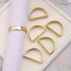 3pcs Golden Napkin Rings - Solid Color D-Shaped Table Decor for Festival, Elegant Party Accessories, Holders