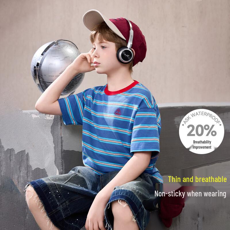 ASK JUNIOR Boys Color-Block Striped Raglan T-Shirt 170