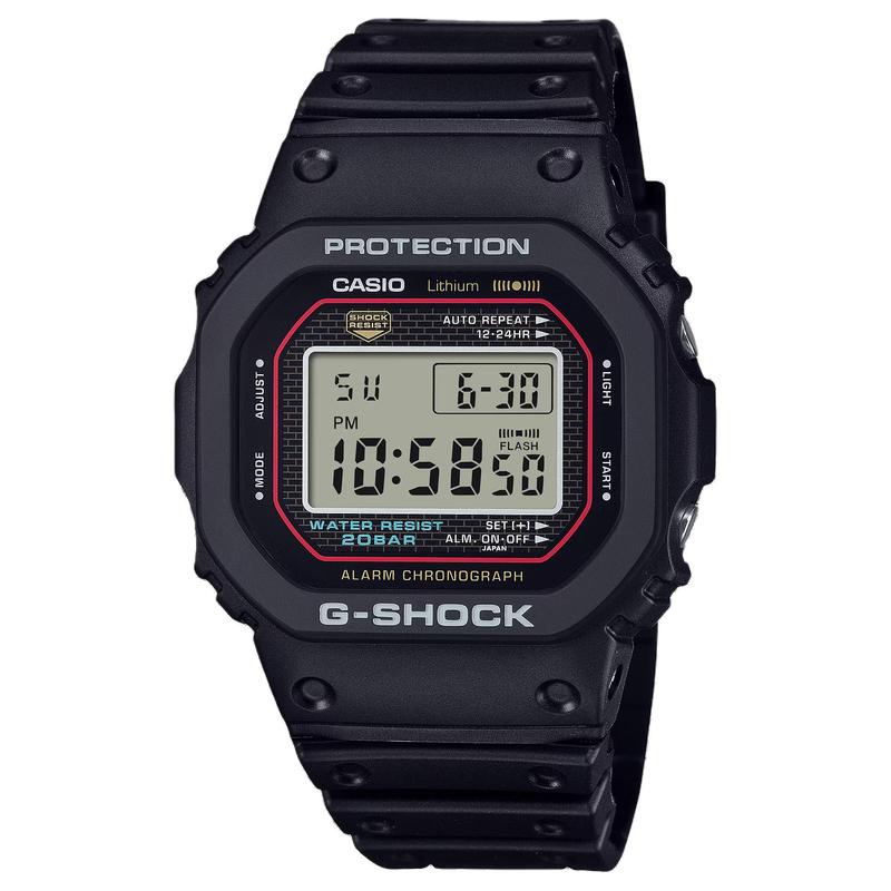 Casio DIGITAL Series-square 200m Waterproof Quartz Resin Strap Same Style for Men and Women Gray Dial DW-5000R-1APR