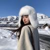 Anti-cold Faux Fur Pilot Cap Solid Color Ear Protection Hat Gifts Men Women Pilot Hat  Women