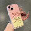 Gradual change bow new models applicable to Apple 17Promax mobile phone case girl iPhone16/15/14 cute