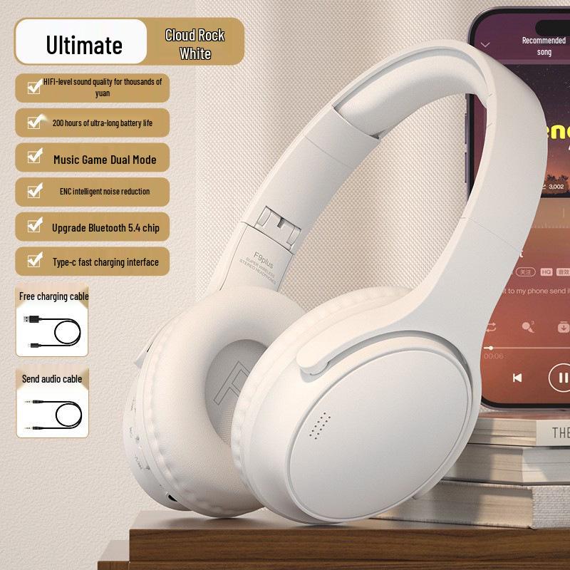 Kabellose Over-Ear Bluetooth-Kopfhörer mit 200 Stunden Akkulaufzeit, Geräuschunterdrückung und Gaming-Funktionen für Sport, Mobiltelefon und Computer