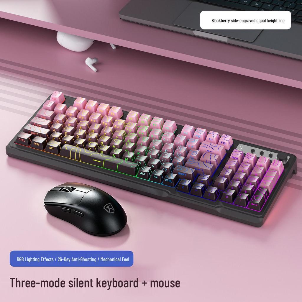 H97 Mechanical Keyboard – Tri-Mode Bluetooth/Wired/Wireless with Mixed Light for Office & Gaming
