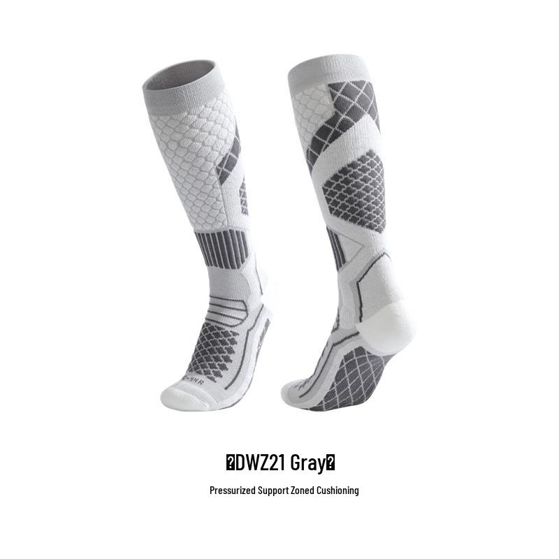 Unisex Winter Wool Ski Socks - Warm, Quick-Dry, Fleece-Lined, High-Top Compression for Outdoor Sports