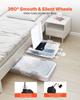 Under Bed Storage with Wheels, 805 x 396 x 175 mm Underbed Containers, Underbed Shoes Organizer with Lid and Gray Latch, Rolling Under the Bed Storage