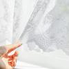 Tenda corta in pizzo a doppio strato transfrontaliera - Tasca per asta trasparente per finestre a golfo o divisori da cucina