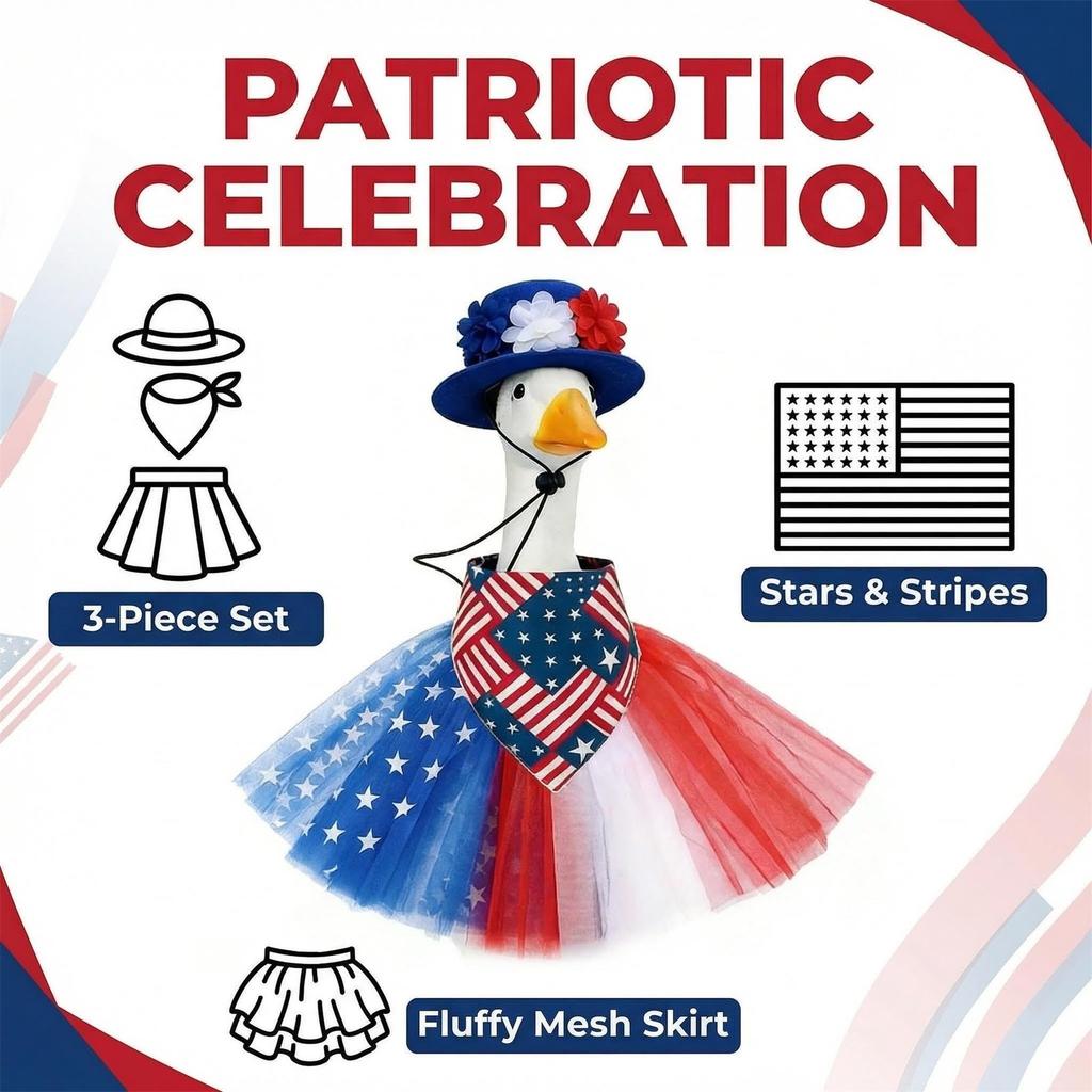 Goose Outfit Set for Porch Decoration 23 Inch Goose Costume with Tutu Skirt Hat and Bandana for Holiday Seasonal Display