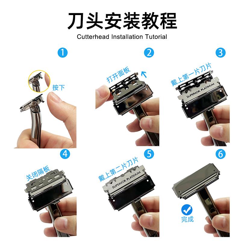 Durable And Safe Jokmae Suspended Blade Thickness Chrome Double-Edged Safety Razor Half Blade Shaver Box For Male Metal Handle Shaving Razor