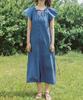 Kamdaun Sheer Long Dress - Blue
