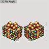 2D Flat Christmas Ribbon Box Dangle Earrings, Lightweight Acrylic Material,Ideal for Party Gifts, Jewelry, and Christmas Gifts.