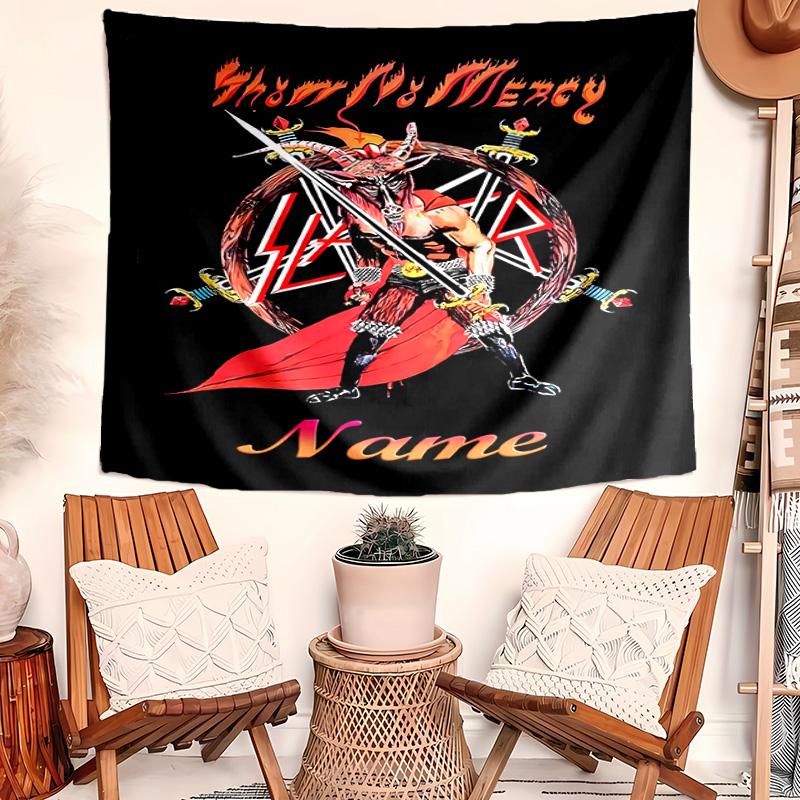 Personalized Slayer band Background Tapestry,Custom Name Birthday Party,Multifunctional Wall Decoration for Home Decor,Various Occasions