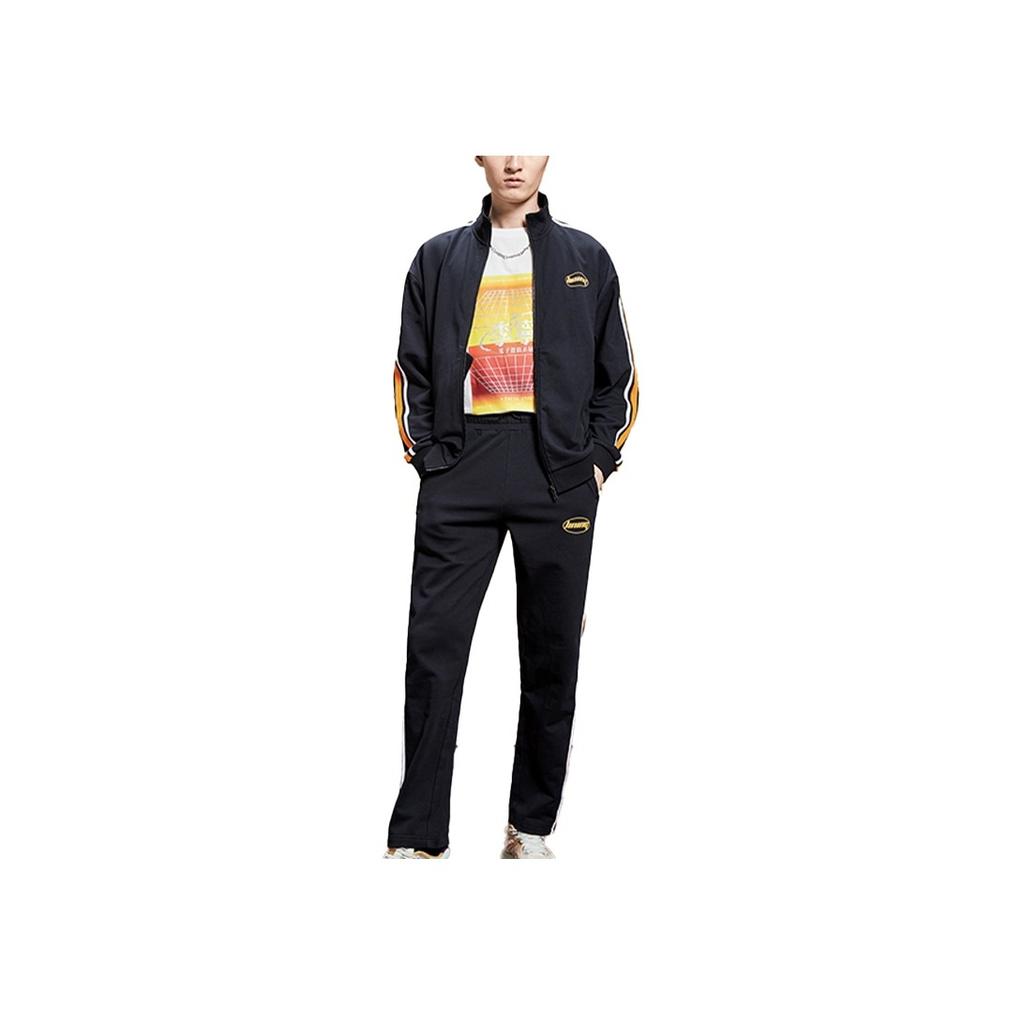 Li-Ning Sport Fashion Open-Front Hoodie Set Men Hoodies Standard-Black AWEQ027-1
