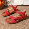 Women's Plus Size Platform Wedge Sandals Open Toe Slip-On with Velcro Straps for Summer