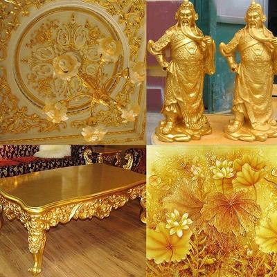 Sanat Malzemeleri El Sanatları Tasarım Sanat El Sanatları Sanat için altın folyo seti 24K Altın 100 adet/takım Yaldız Çerçeveleme Hurda Altın Folyo Yaprak Sayfaları Benzersiz