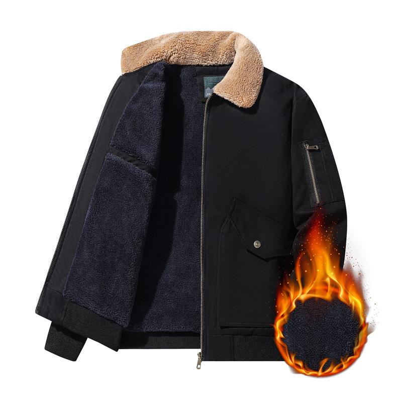 Herrenjacke Herren Winter Warme Jacke Verdickte Baumwolle Revers Freizeitjacke Herren