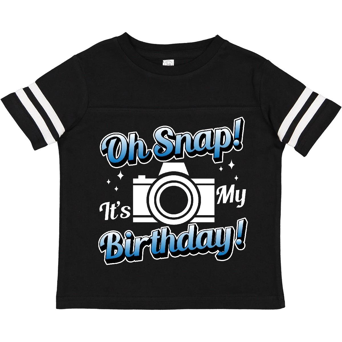 Inktastic Oh Snap Its My Birthday With Camera And Sparkles White Toddler T-Shirt 100