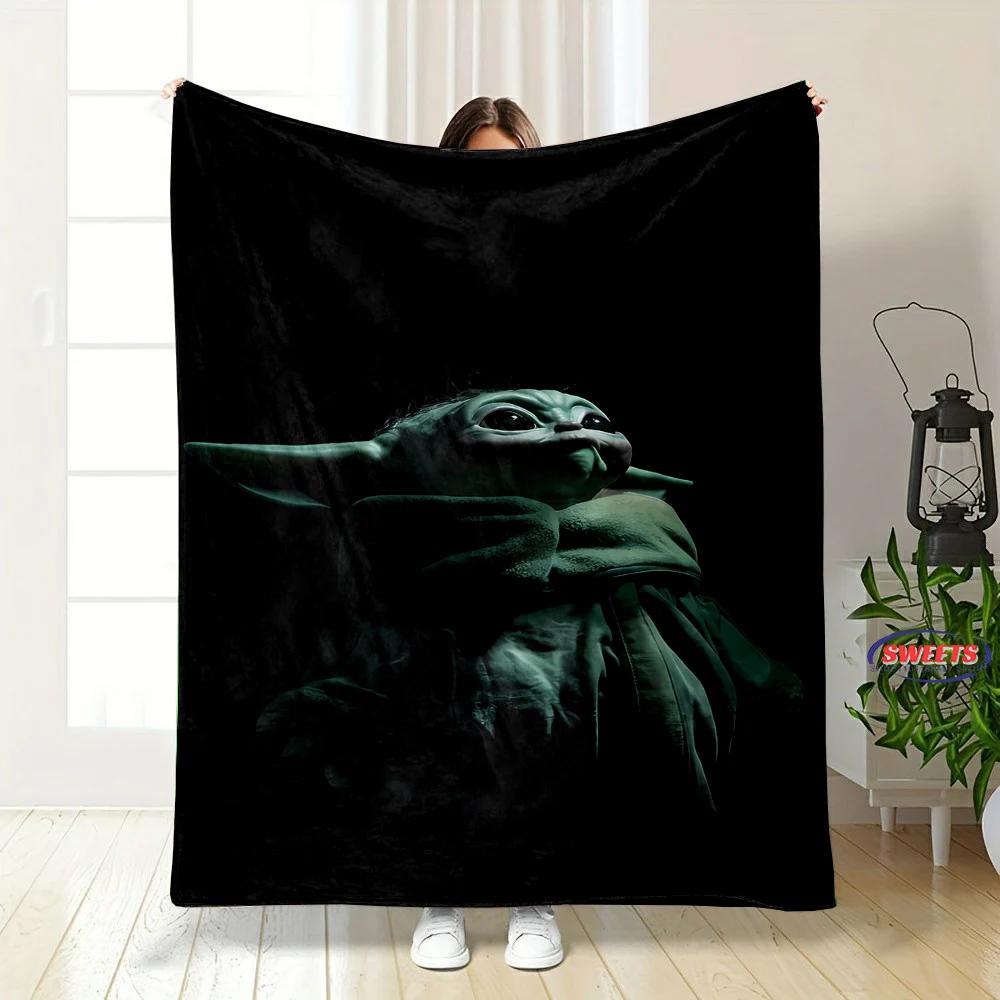 Warm and Cozy Flannel Blanket, Star Wars Grogu Din Djarin Blanket, Sofa Bedroom Office Leisure Nap Cover Blanket,Kid's Nice Gift