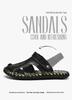 Men's Cross-Strap Breathable Closed-Toe Summer Sandals for Outdoor and Beach