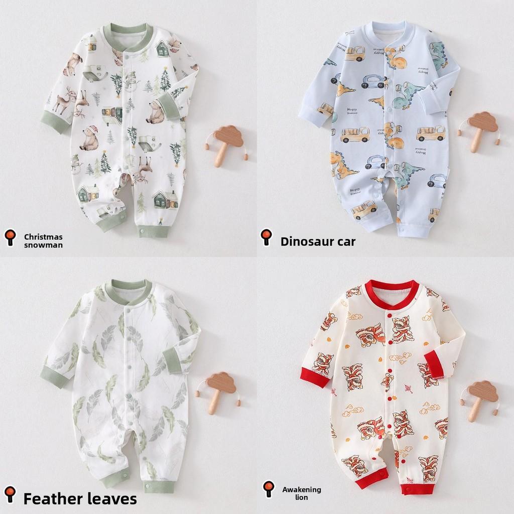 Baby Cotton Footed Romper With Long Sleeves For Newborns And Infants