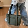 With Compartments Shoulder Bag Nylon Tote Bag Durable Puffer Carryall Bag  Women