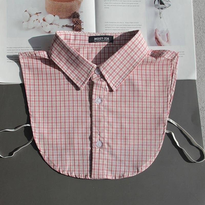 Plaid Fake Collar Shirt Children Print Collares Mujer Cotton Detachable Collar Choker Kids Boys Girls Removable Half Shirt