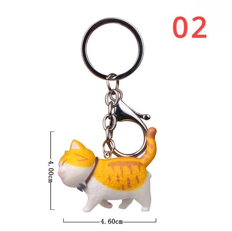 1Pc Cartoon Kittens Keychain Cure Animal Key Chain Cat Pendant for Women Car Key Ring Purse Bag Accessories Gifts