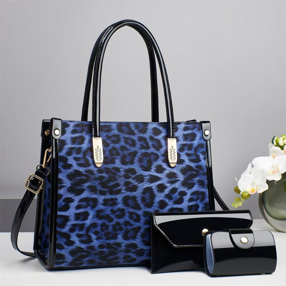 Leopard Texture Print Tote Bag Retro Fashion Women Square Handbag With Strap Crossbody Shoulder Bag Lady Gift Top Handle Bag