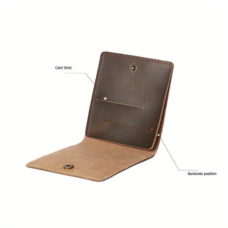 1 PC Retro Minimalist Bifold Leather Card Wallet for Men and Women Wrap Credit Card Holder Porte Carte Wallet