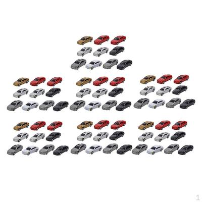 HO Scale Model Miniature Car Toy 1/87 Building Train Scenery Set of 50/60/70 70pcs