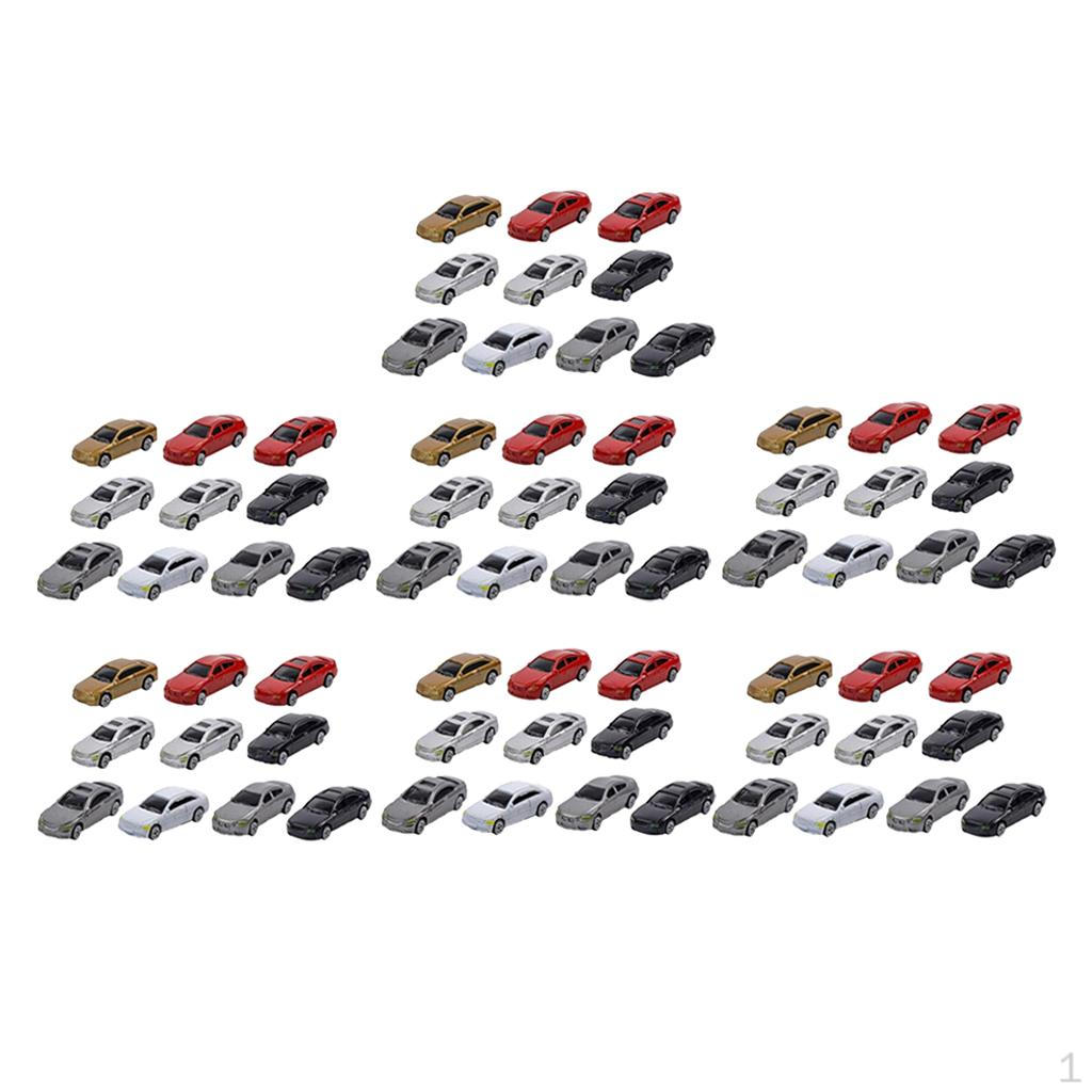 

HO Scale Model Miniature Car Toy 1/87 Building Train Scenery Set of 50/60/70 70pcs